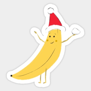 Snow Balling Bananas Sticker
